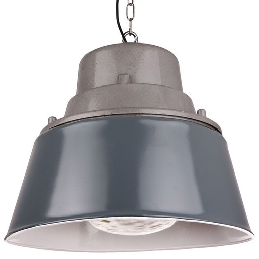 Lampe industrielle vintage en verre prismatique de Pologne, années 1970