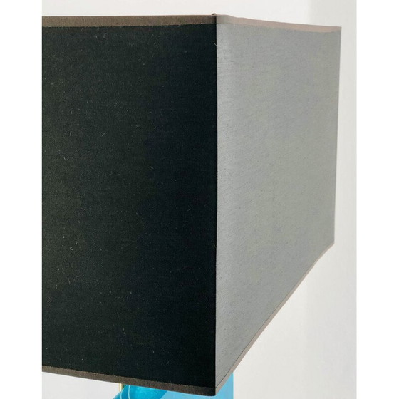 Image 1 of Paire de lampes vintage en résine fractale turquoise, 1980