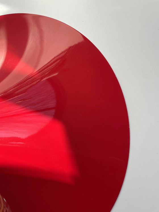 Image 1 of 2X Fog & Mørup Red Semi Suspension Lampe par Bonderup & Thorup, 1960S
