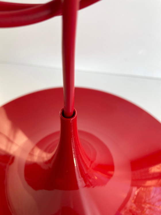 Image 1 of 2X Fog & Mørup Red Semi Suspension Lampe par Bonderup & Thorup, 1960S