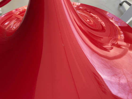 Image 1 of 2X Fog & Mørup Red Semi Suspension Lampe par Bonderup & Thorup, 1960S