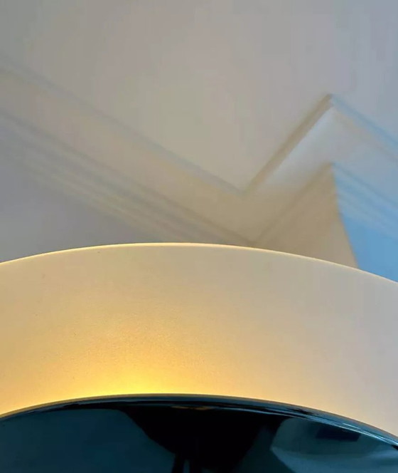 Image 1 of Lampadaire Vintage Moderniste « Modèle 44 » Perzel Métal Chromé Et Verre Sablé