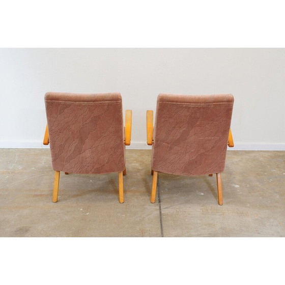 Image 1 of Paire de fauteuils en hêtre vintage par Jaroslav Šmídek, Tchécoslovaquie 1960