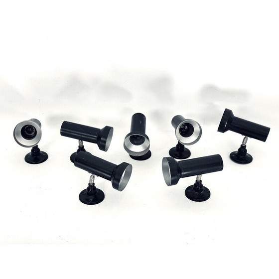 Image 1 of Ensemble de 7 spots vintage en aluminium laqué, Italie 1960