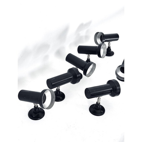 Image 1 of Ensemble de 7 spots vintage en aluminium laqué, Italie 1960