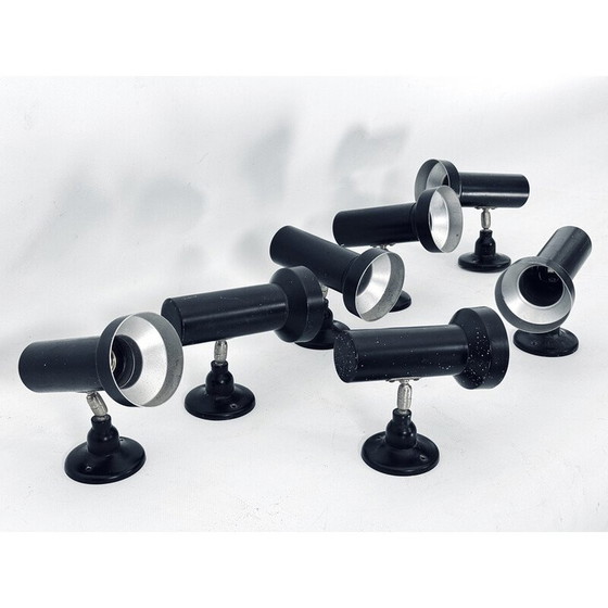 Image 1 of Ensemble de 7 spots vintage en aluminium laqué, Italie 1960