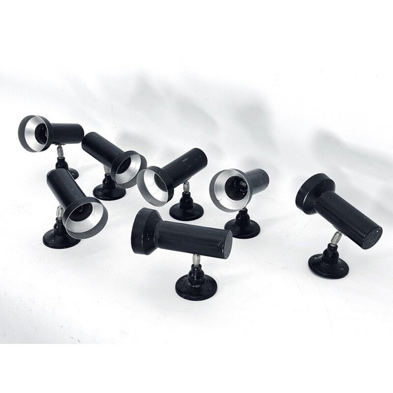 Image 1 of Ensemble de 7 spots vintage en aluminium laqué, Italie 1960