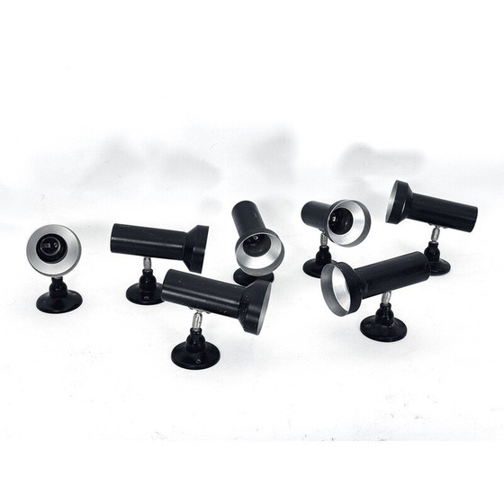 Image 1 of Ensemble de 7 spots vintage en aluminium laqué, Italie 1960