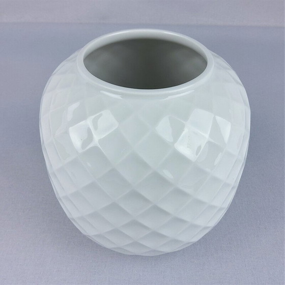 Image 1 of Vase vintage en verre Thomas porcelaine blanche 1970