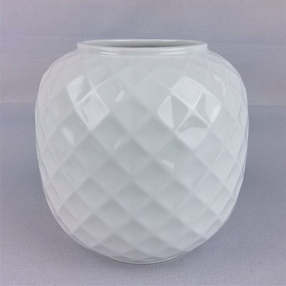 Image 1 of Vase vintage en verre Thomas porcelaine blanche 1970