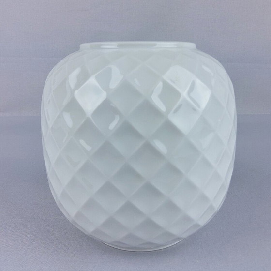 Image 1 of Vase vintage en verre Thomas porcelaine blanche 1970