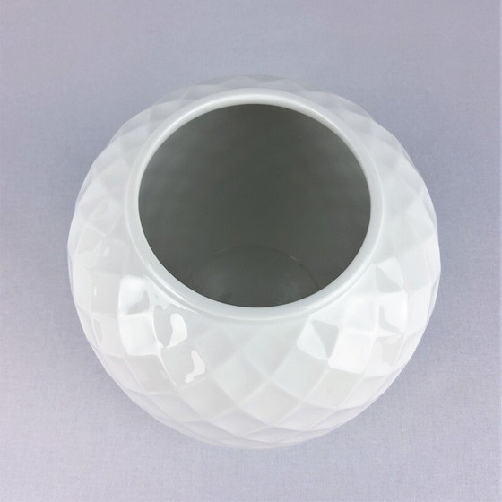 Image 1 of Vase vintage en verre Thomas porcelaine blanche 1970