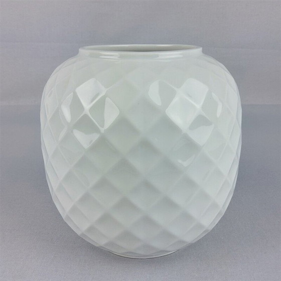 Image 1 of Vase vintage en verre Thomas porcelaine blanche 1970