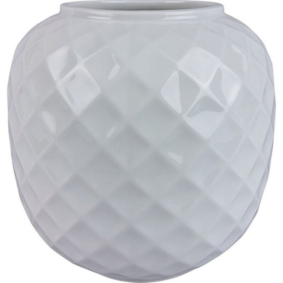 Image 1 of Vase vintage en verre Thomas porcelaine blanche 1970