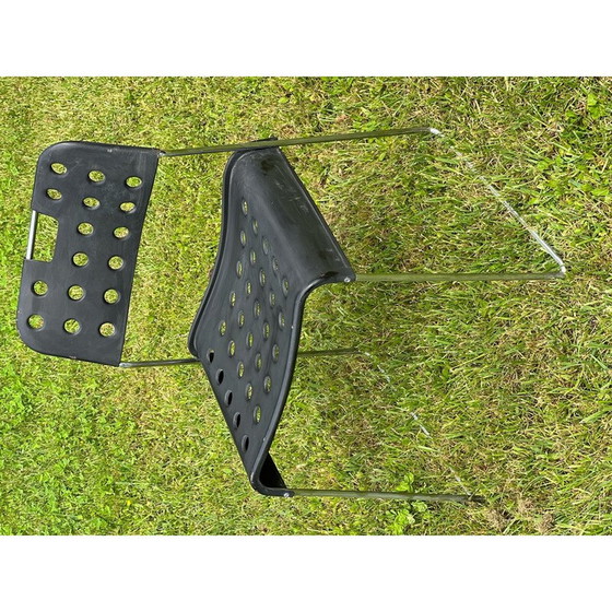 Image 1 of Ensemble de 9 chaises vintage Omstak en métal laqué et acier chromé par Rodney Kinsman pour Bieffeplast, Italie 1960