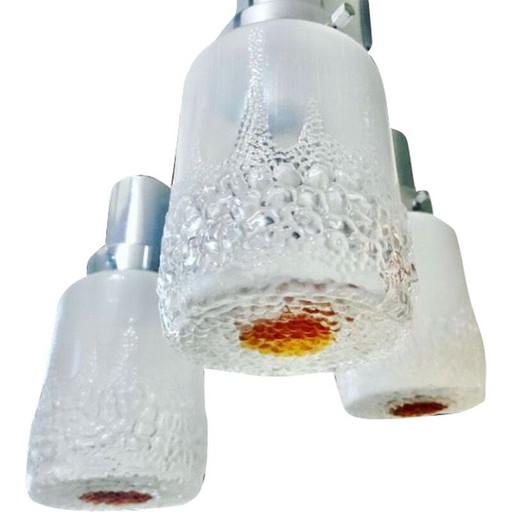 Lampe suspendue en verre vintage par Toni Zuccheri, 1970