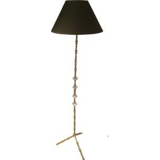 Image 1 of Lampadaire vintage français en laiton et verre, 1960