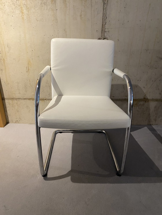 Image 1 of 2x Vitra Visasoft en cuir blanc