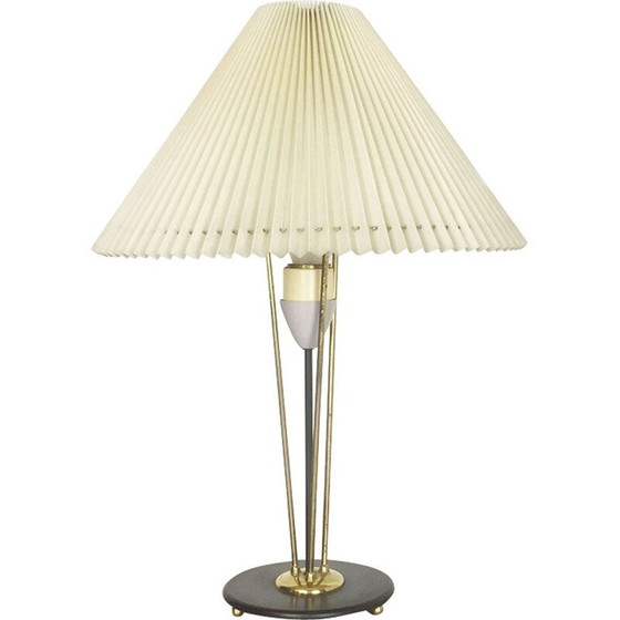 Image 1 of Lampe vintage avec abat-jour plissé beige, Italie 1960