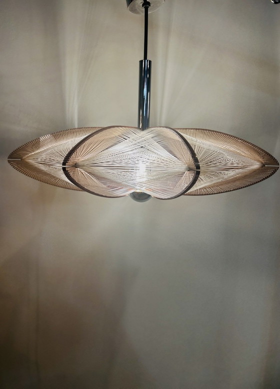 Image 1 of Suspension Vintage Paul Secon, Plexi Taupe Et Nylon