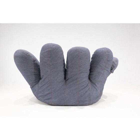 Image 1 of Chaise "Joe" en gant de baseball par De Pas, D'Urbino et Lomazzi pour Poltronova, tissu Jean doux d'origine, Italie, années 1970