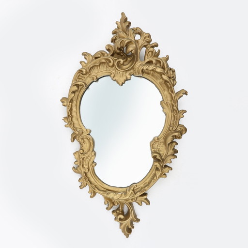 20e siècle Belgique Miroir à encadrement d'or de style Louis XV