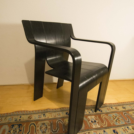 Image 1 of Stripchair Chaise de salle à manger de Gijs Bakker pour Castelijn, noir, 1970S