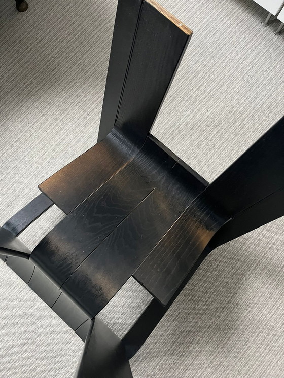 Image 1 of Stripchair Chaise de salle à manger de Gijs Bakker pour Castelijn, noir, 1970S
