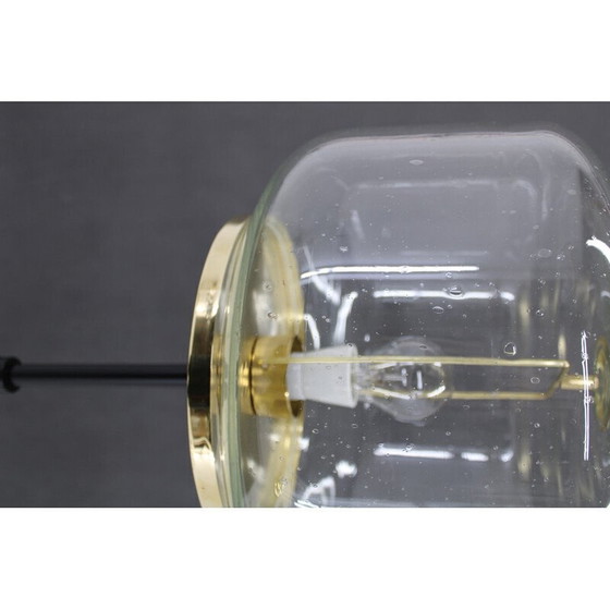 Image 1 of Paire de lampadaires vintage en verre et laiton par Kamenicky Senov, Tchécoslovaquie 1970