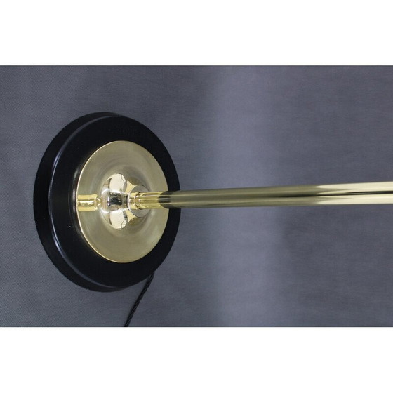 Image 1 of Paire de lampadaires vintage en verre et laiton par Kamenicky Senov, Tchécoslovaquie 1970