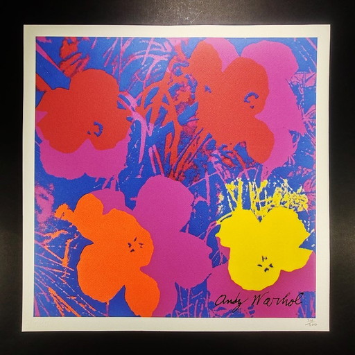 1980S Andy Warhol "Flowers" Lithographie en édition limitée par Cmoa.