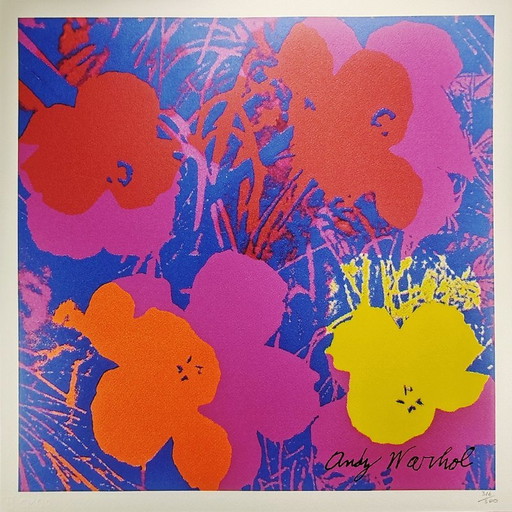 1980S Andy Warhol "Flowers" Lithographie en édition limitée par Cmoa.