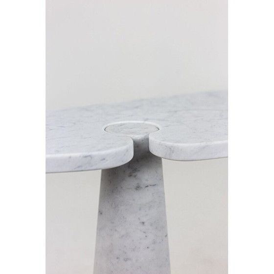 Image 1 of Console vintage "Eros" en marbre blanc Calacatta