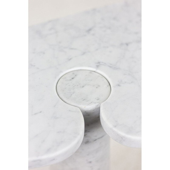 Image 1 of Console vintage "Eros" en marbre blanc Calacatta