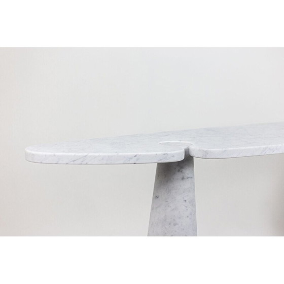 Image 1 of Console vintage "Eros" en marbre blanc Calacatta