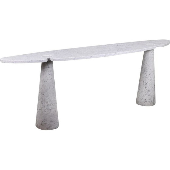 Image 1 of Console vintage "Eros" en marbre blanc Calacatta