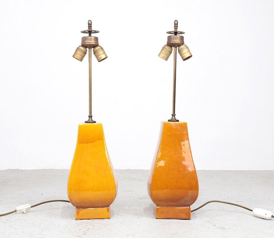 Image 1 of Lampes de table en faïence Zaccagnini, 1950S