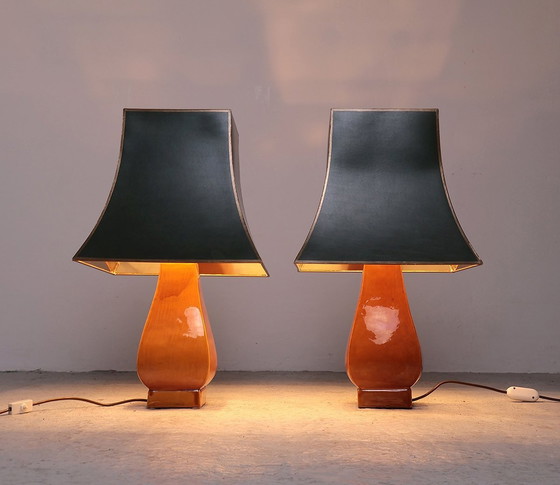 Image 1 of Lampes de table en faïence Zaccagnini, 1950S