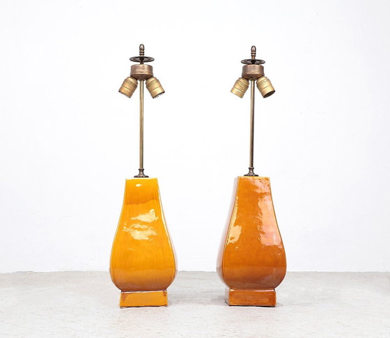 Image 1 of Lampes de table en faïence Zaccagnini, 1950S