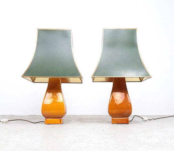 Image 1 of Lampes de table en faïence Zaccagnini, 1950S