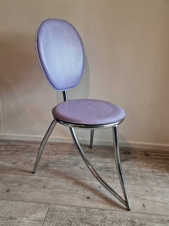 Image 1 of Chaise design vintage à cadre tubulaire