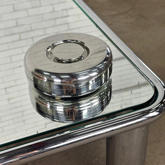 Image 1 of Boîte de rangement pour décoration de table en chrome