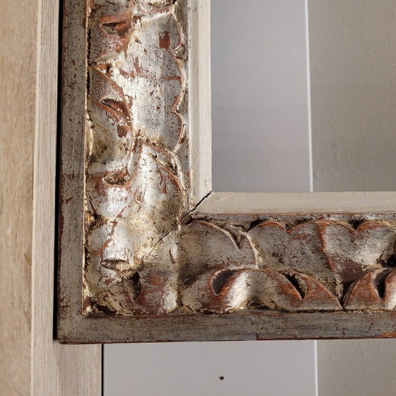 Image 1 of Cadre rectangulaire vintage en bois sculpté et argenté, France 1960