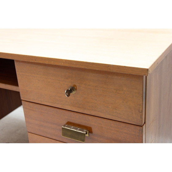 Image 1 of Bureau vintage en hêtre, fer et plastique, Tchécoslovaquie, années 1970