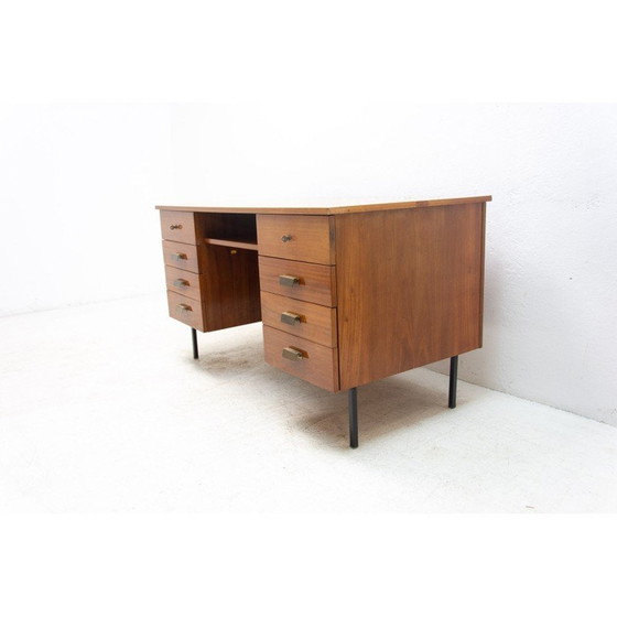 Image 1 of Bureau vintage en hêtre, fer et plastique, Tchécoslovaquie, années 1970