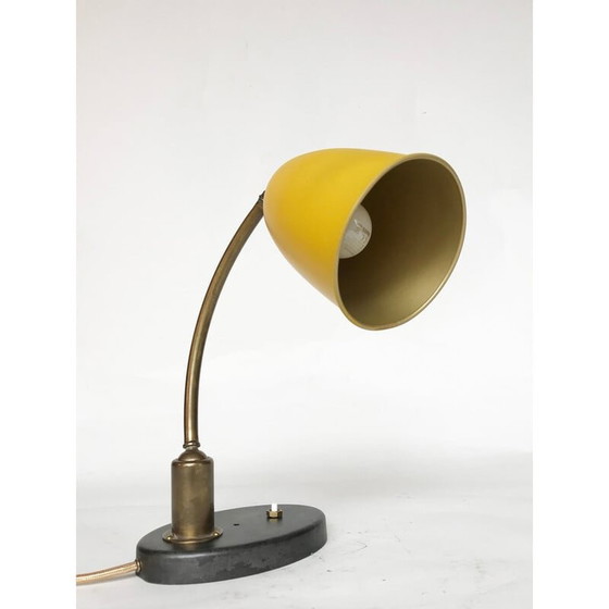 Image 1 of Lampe de table vintage française en jaune, 1950