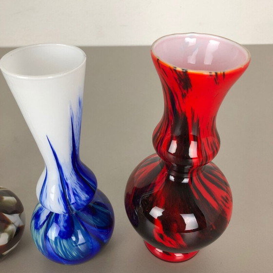 Image 1 of Ensemble de 4 vases vintage multicolores Pop Art, Italie 1970