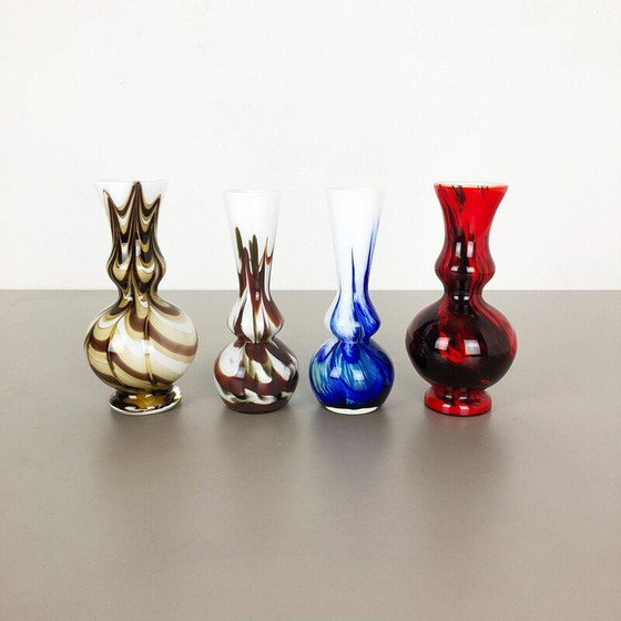 Image 1 of Ensemble de 4 vases vintage multicolores Pop Art, Italie 1970