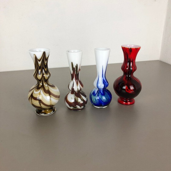 Image 1 of Ensemble de 4 vases vintage multicolores Pop Art, Italie 1970