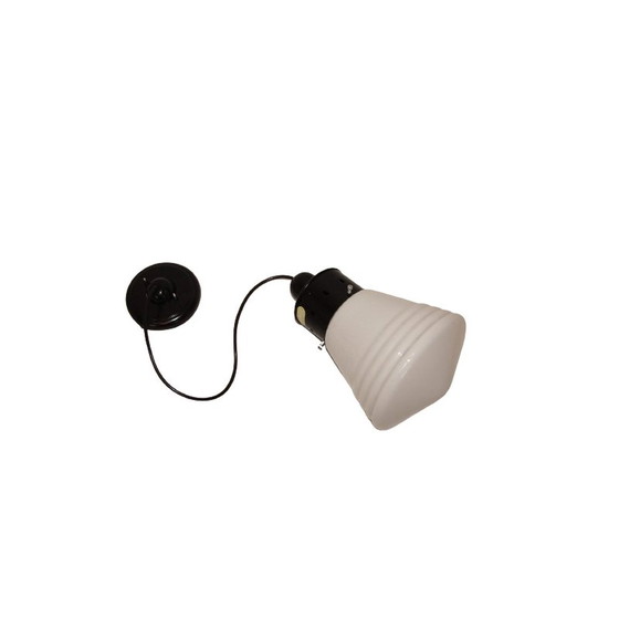 Image 1 of Lampe suspendue vintage Bauhaus en plastique et verre, 1970